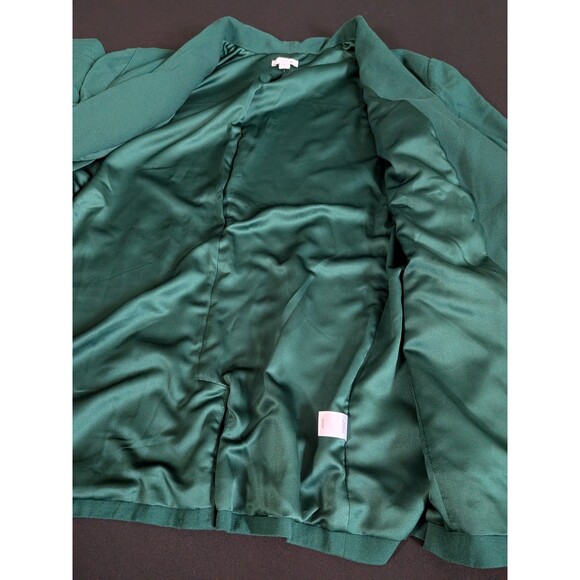 J Jill Jacket Blazer Celtic Dress Coat Women's XL Kelly Green Boxwood Button - Picture 6 of 14